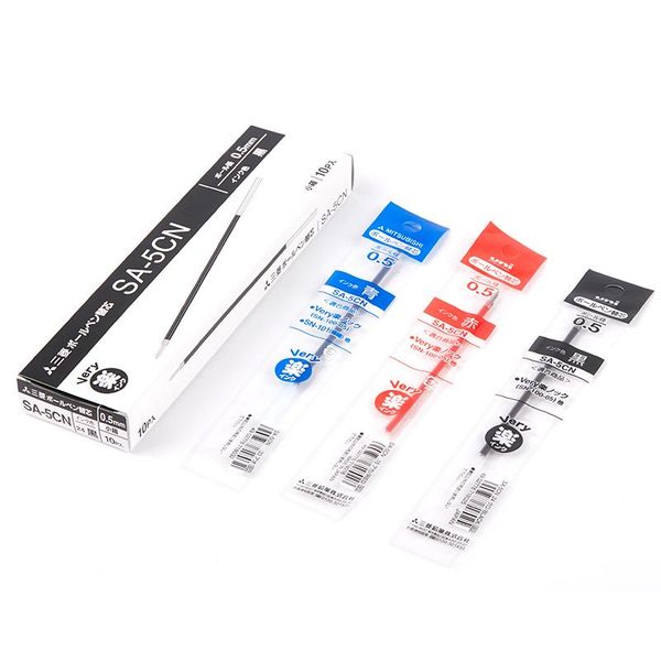 

refills uni 0.5mm sa-5cn ballpoint pen refill 3 color red blue black, Black;red