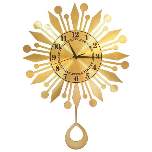 

wall clocks european silent gold clock large vintage pendulum luxury creative golden kitchen living room home decor 5wd