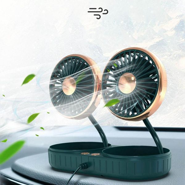 

car air freshener summer adjustable cooling dual head fan all-round auto interior cooler swing accessories