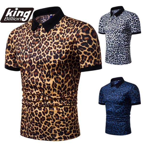 

men's polos 2021 men fashionable leopard print short sleeve t-shirt shirt clothing summer casual fashion, White;black