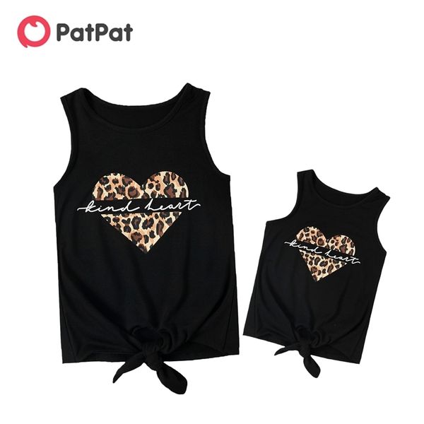 

arrival love leopard print black sleeveless for mom and me 210528, Blue