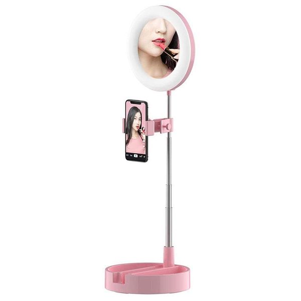 

flash heads g3 foldable makeup mirror ring light phone stand 3 lighting modes 3500k-6000k adjustable for youtube