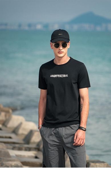

men's short-sleeved 2021 trend printing round neck half-sleeved t-shirt t-shirts, White;black