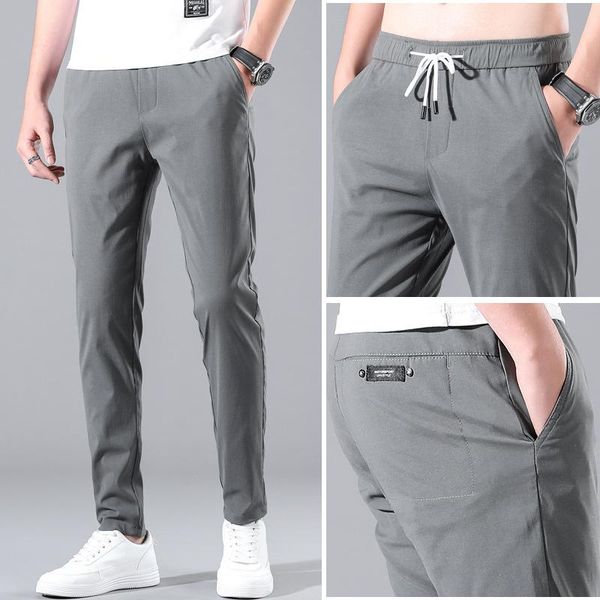 

men's pants 2021 summer casual style straight loose work trousers, Black