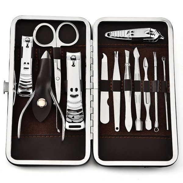 

nail art kits manicure & pedicure set - 12 piece stainless steel kit clipper, pliers, scissors everything else comes with portable