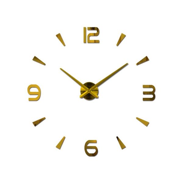 

eco-friendly battery-operated big digital quartz needle gift acrylic mirror unique decoration 3d stickers watch decal wall clock clocks