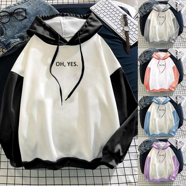 

women's hoodies & sweatshirts drawstring sweatshirt for women 2021 fashion stitching cute plus velvet long-sleeve hooded bluzy damskie, Black
