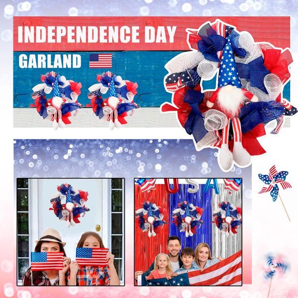 

decorative flowers & wreaths independence day anime wreath porch decoration front door kawaii room decor garlands home hanging garland