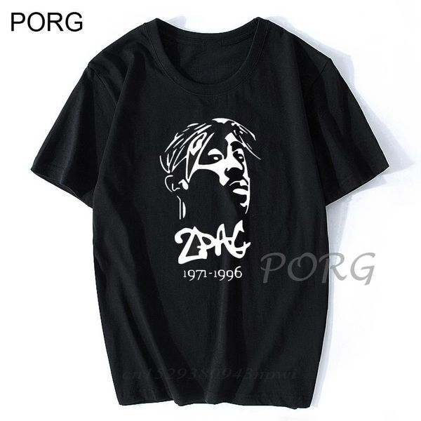 

men's t-shirts tupac 2pac hip-hop rap rock mens cool t shirt thug life t-shirt fashion 2021 short sleeve o neck cotton black tshirt tee, White;black