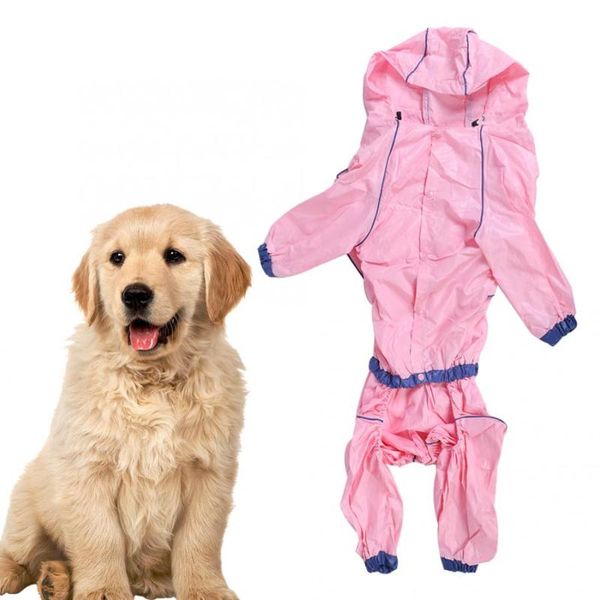 

dog apparel pu pink pet four feet waterproof rainproof hooded raincoat coat jacket clothes for dogs cats small