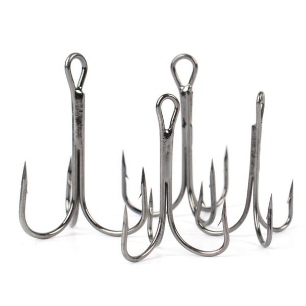

50pcs high carbon steel sharp fishing treble hooks set