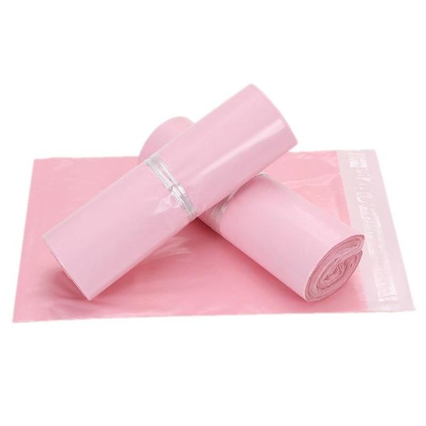 

pink translucent courier bags thicken storage bag envelope waterproof