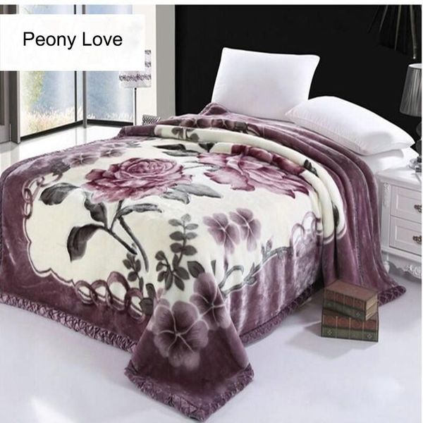 

blankets latest double layer winter thicken raschel plush weighted blanket for bed warm heavy throw printed flowers fluffy soft