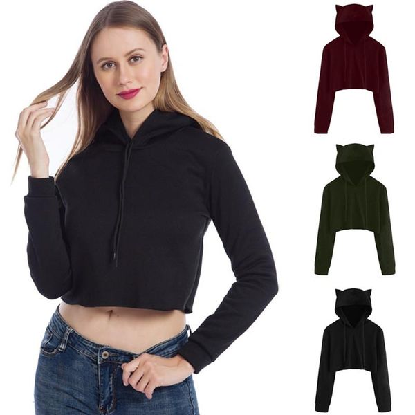 

women's hoodies & sweatshirts short crop spring autumn women harajuku friends hoodie long sleeve pullovers casual, Black