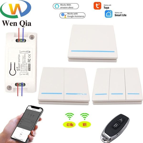 

smart home control wenqia wifi/433mhz light switch wireless remote 1/2/3gangs rf relay receiver ac85-220v for led/light/lamp