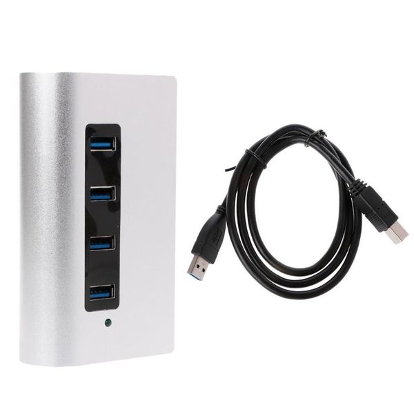 

hubs protable aluminium superspeed 3 usb 3.0 + 1 2.0 ports hub tf/sd card reader dropship