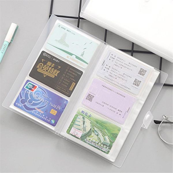 

card holders 240 slots transparent pp cover business book large capacity id ticket collection clip holder, Brown;gray