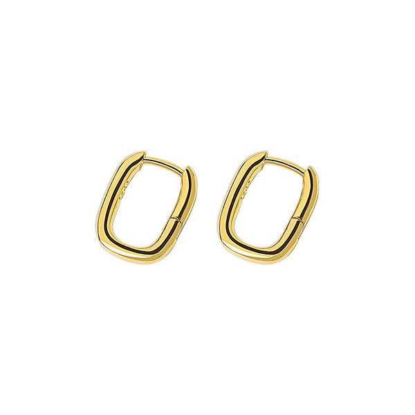 

hoop & huggie fashion gold earrings small geometric vintage elllipse handmade for women korean jewelry, Golden;silver