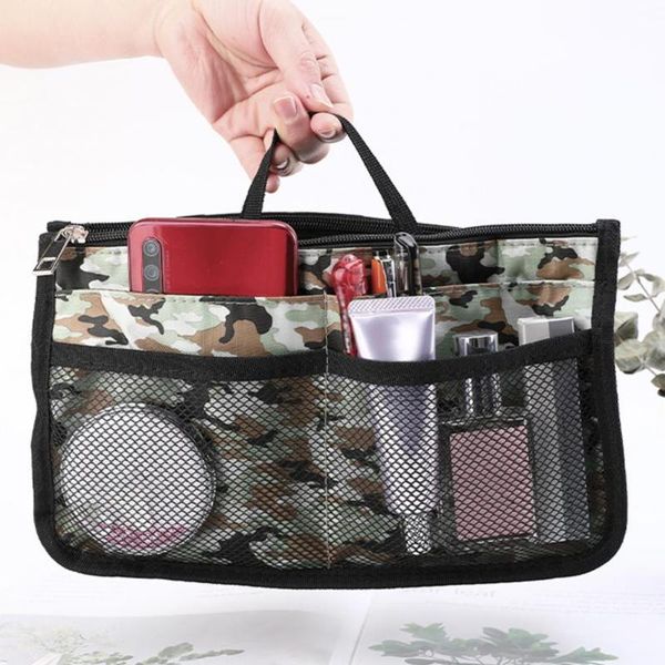 

storage bags multi-function makeup organizer double zipper stationery travel bag