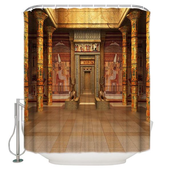 

shower curtains egypt ancient gold curtain bathroom decor fabric farmhouse