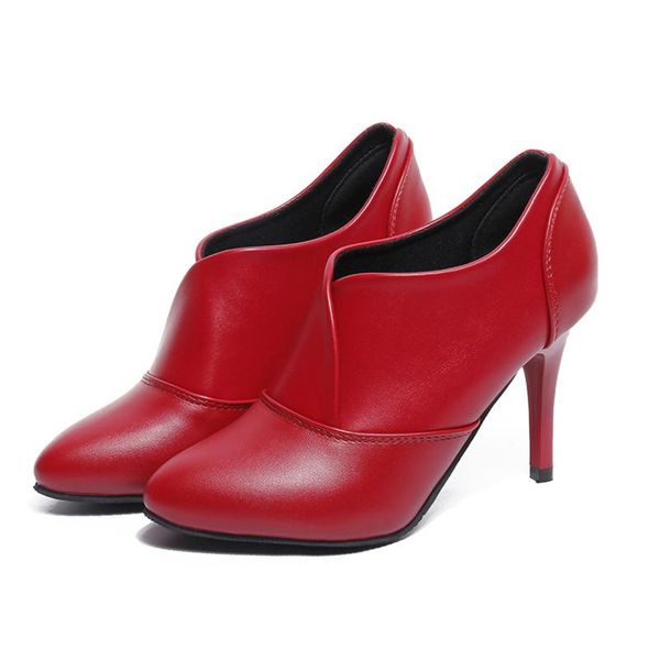 

selling high heel winter boots for women elegant dress shoes pointed toe ankle, Black