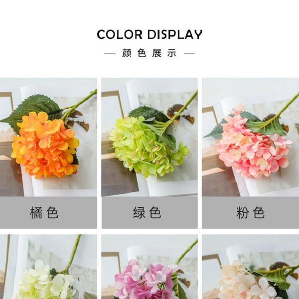 

decorative flowers & wreaths fontes do partido falso artificial hydrangea da cabeÃ§a de flor 47 centÃ­metros seda Ãºnico real toque hortÃªnsias