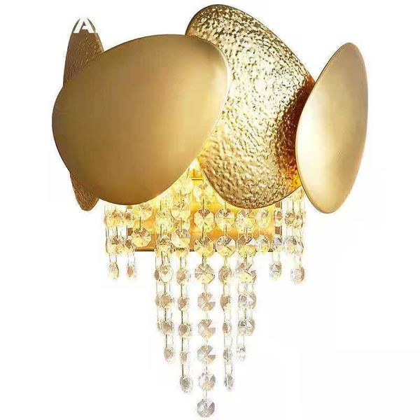 

wall lamp crystal bedroom livingroom studyroom diningroom light luxury bedside modern metal design fashion indoor