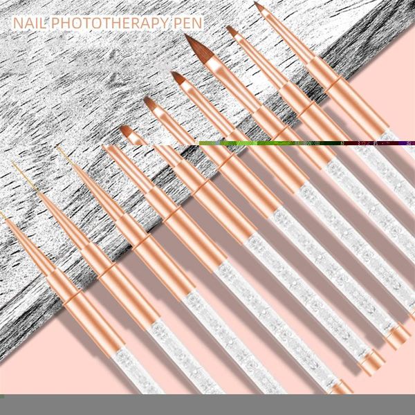

nail brushes gold art acrylic liquid powder carving uv gel extension builder painting brush lines liner drawing pen manicure tools, Yellow