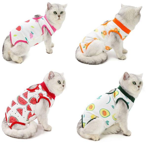 

cute print pet cat sterilization suit anti-licking after recovert clothes for cats dogs kitten vest weaning costume costumes