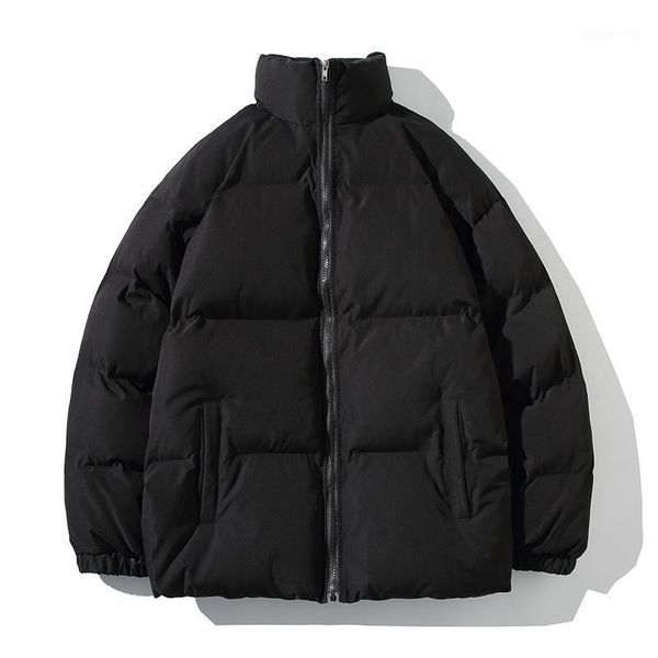 

men's down & parkas winter jacket men thicken warm coat mens stand collar jackets solid color parka women fashion streetwear 5xl, Black