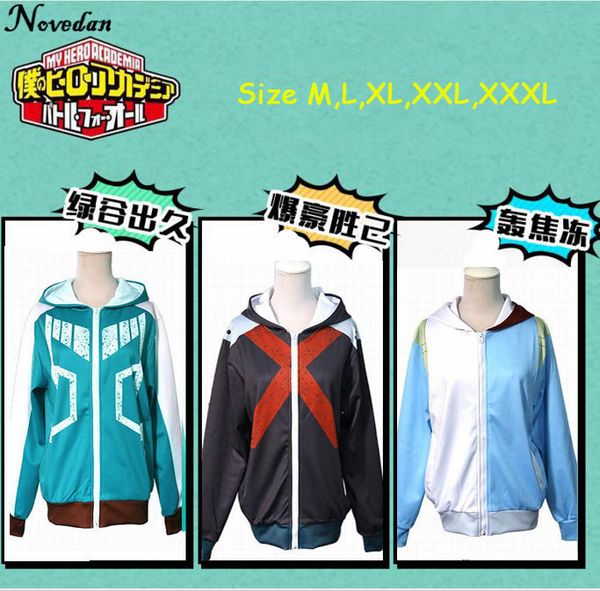 

anime costumes my hero academia boku no hero academia cosplay costumes izuku midoriya katsuki bakugou todoroki sweatshirt hoodie jackets coa, Black