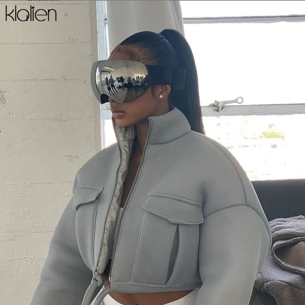 

hoodie autumn winter fashion casual slim long sleeve turtleneck short coat women simple cool thicken streetwear female jacket, Black