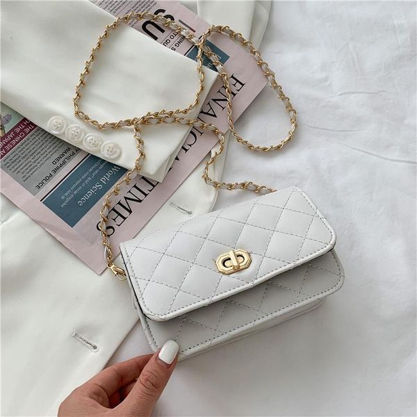 

evening bags summer women's chain bag pu leather rhombus shoulder fashion texture lock crossbody for women 20211