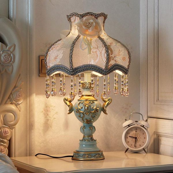 

european-style personality bedroom plug-in household light luxury super bright marriage dowry bedside table lamp lb72214 lamps