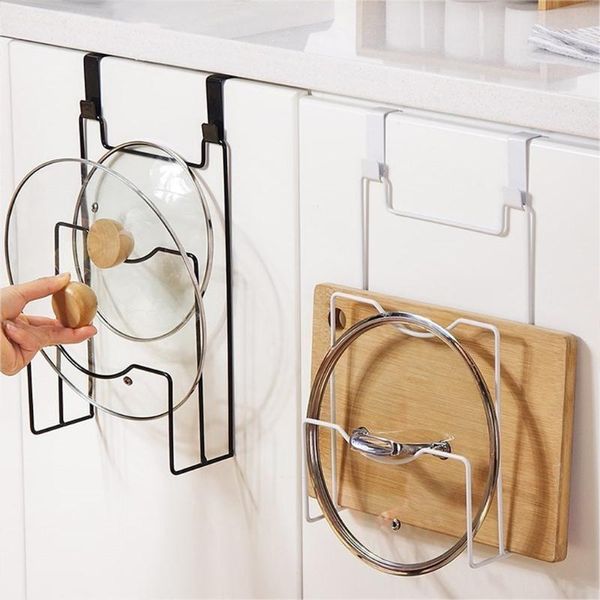 

hooks & rails 1pc home kitchen door back iron storage rack pan lids holders nail-cupboard hanger racks for chopping board pot covers