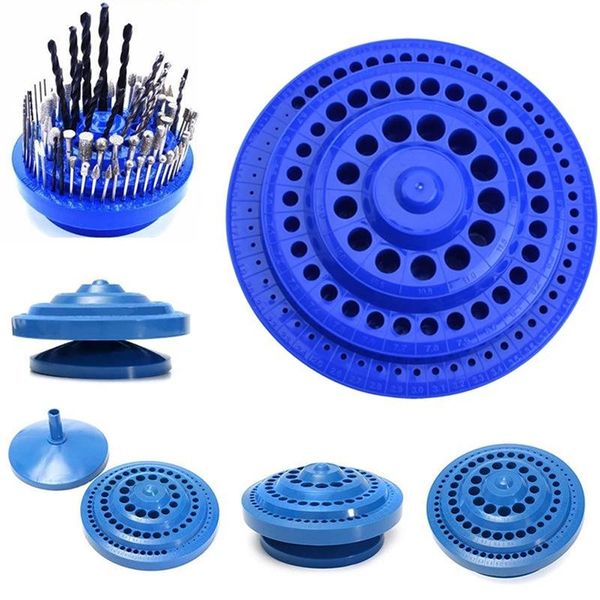 

professional hand tool sets 1-13mm round shape hard plastic drill bit storage case stand 100 hole box container tools bore