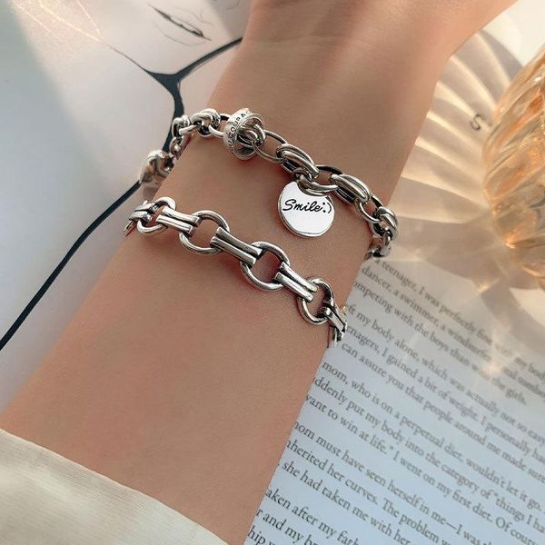 Armreif YAOLOGE 925 Silber Armband Hip Hop Trend Punk Retro Mode Charme Damen Handgelenk Schmuck Geschenk Großhandel