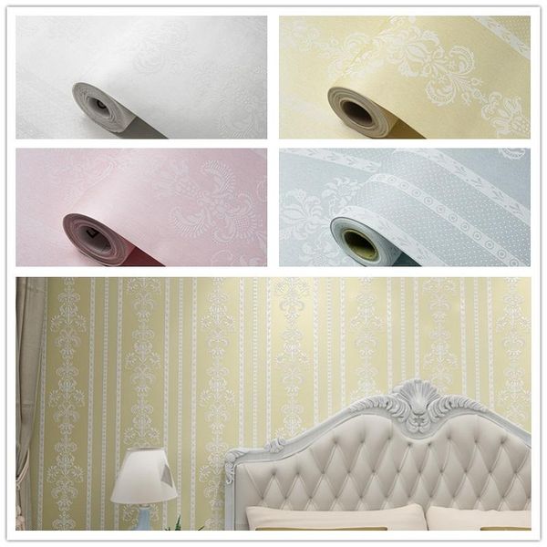 

wallpapers modern fashion non-woven flocking wallpaper european style self adhesive living room bedroom wall decor tv background