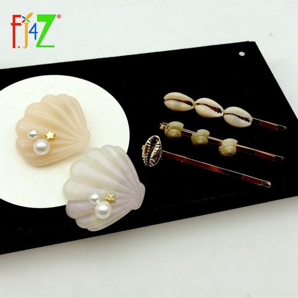 

hair clips & barrettes f.j4z seashell women resin hairgreips nature shell conches pins summer jewelry palillos del pelo, Golden;silver