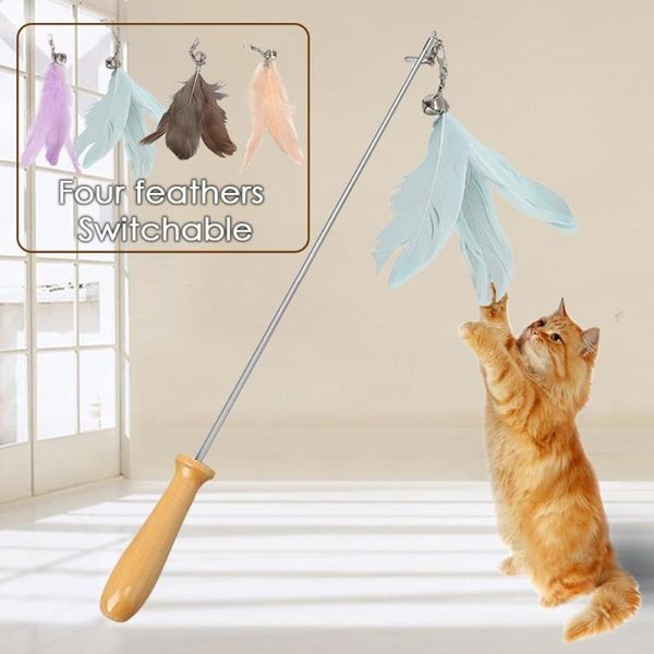

pet cat toy ly design bird feather plush plastic for cats catcher teaser @q toys