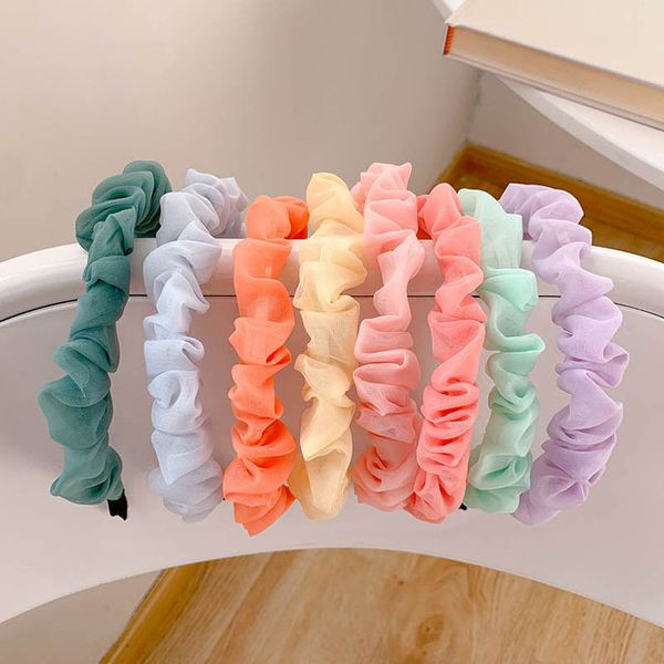 

girls hair accessories sticks accessory childrens chiffon fashion princess ruffle sweet head bands headbands b4994, Slivery;white