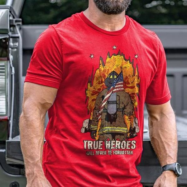 

firefighter pattern men's 3d printed t-shirt graphic optical illusion short sleeve party street punk goth crew neck summer 100% cotton, White;black