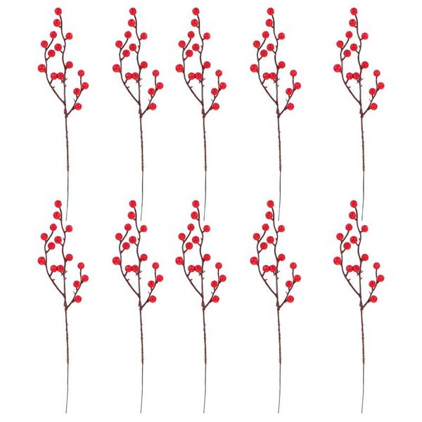 

decorative flowers & wreaths 10pcs christmas red berries stems artificial berry picks floral arrangements