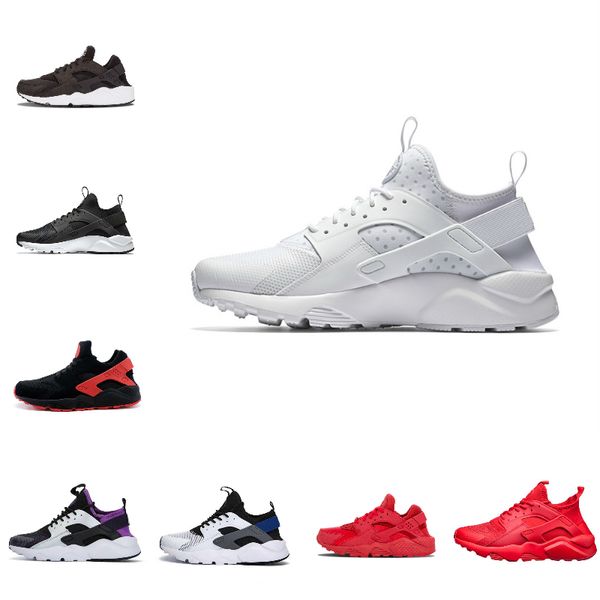 

sale new huarache 1.0 4.0 men running shoes stripe red balck white rose gold huaraches women trainer breathable designer sneakers z17