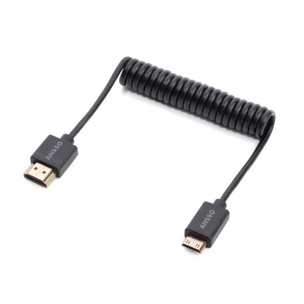 

audio cables & connectors mini to digital single lens reflex 4k hd spring cable video signal a type 3840x2160 30p stretch coiled