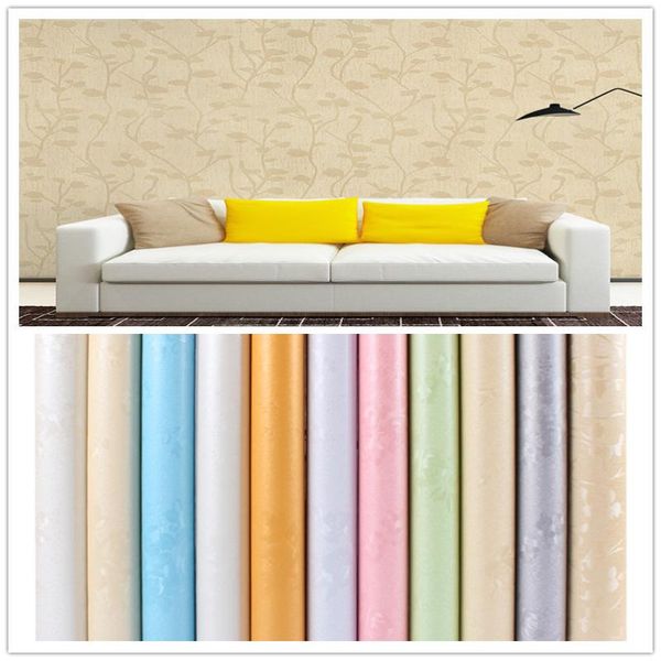

60cmx3m european pvc self-adhesive embossed wallpaper solid waterproof thicken bedroom living room background wall paper sticker stickers