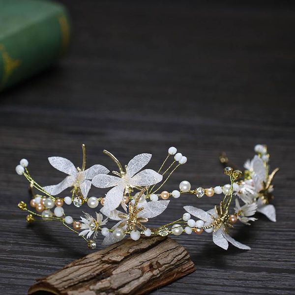 

hair clips & barrettes double layer hairband tiara fashion bridal lady white butterfly headband party wedding accessories ornaments maea99, Golden;silver