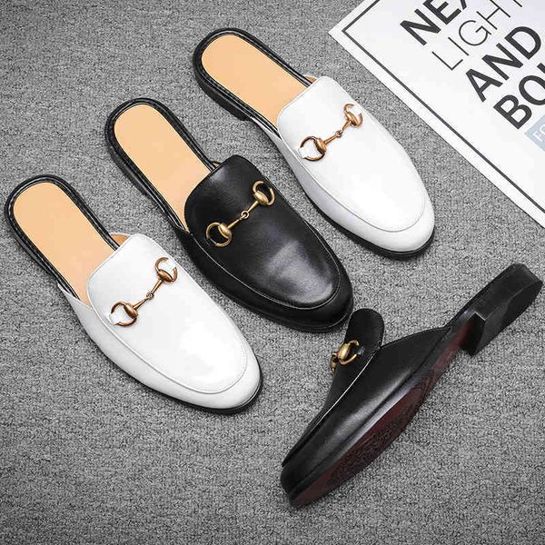 

slippers sandals mullebao slippers men's 2021 spring and summer horse clasp metal 36008-mzly, Black