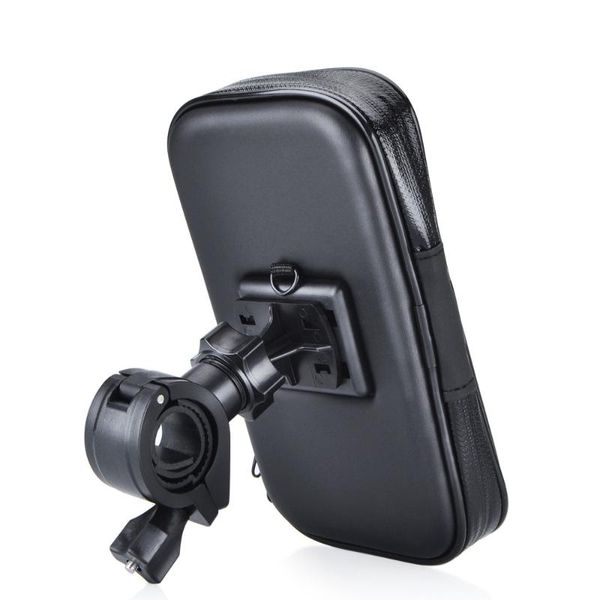 

motorcycle mirrors waterproof motocross bike atv 3.5-6.2" for 22-32mm handlbar cell phone gps 360 rotating mount holder charger