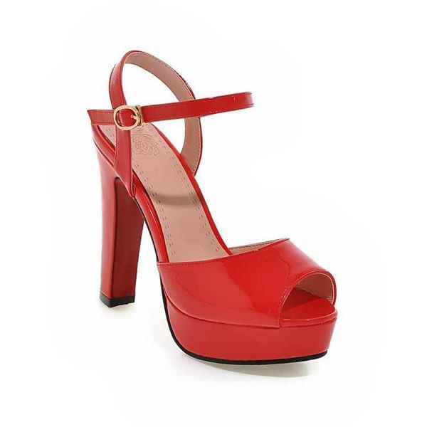 

sandals spring summer fashion super high heel thick water table fish mouth 32-43 1827, Black